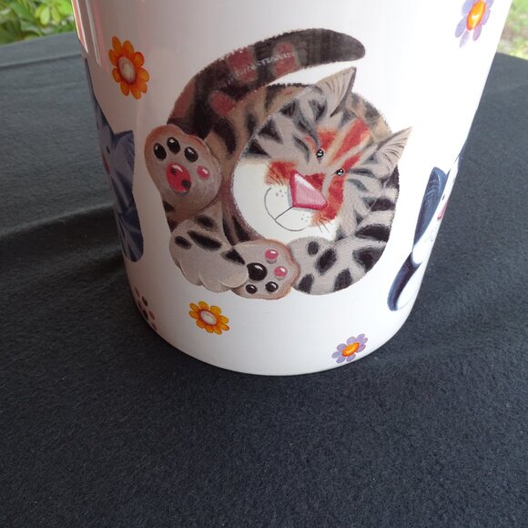Vintage Cat Cookie Jar 9"Tx6.25"W with Paw Prints - Picture 10 of 14